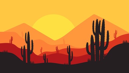 simple desert landscape background design, for landing pages, webs, posters, banners, and others