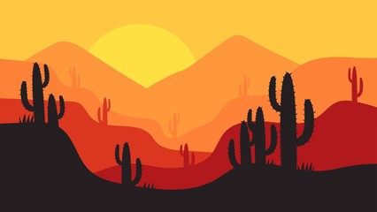 simple desert landscape background design, for landing pages, webs, posters, banners, and others