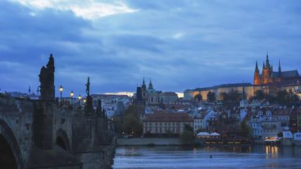 charles bridge and the vltava river in prague