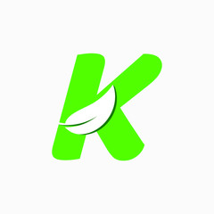 logomark K with white leaf
