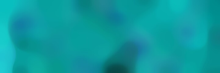 blurred bokeh iridescent horizontal background bokeh graphic with dark cyan, dark turquoise and teal colors space for text or image