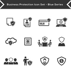 Business protection icon set - Grey Version