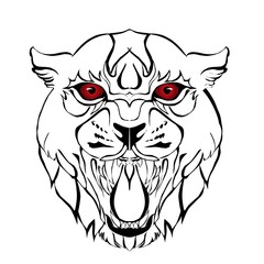 Sketch design of illustration head tiger 