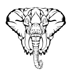 Sketch design of illustration head elephant 