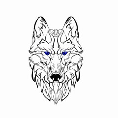 vector image of an wolf on white background