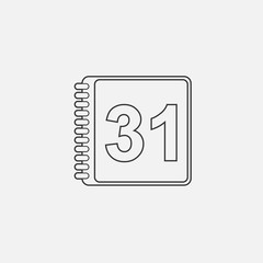 calendar 31 icon vector illustration for graphic design and websites