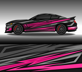 Obraz na płótnie Canvas Wrap car decal design vector, custom livery race rally car vehicle sticker and tinting.