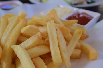 french fries stick of tasty food