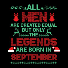 All Men are created  equal but legends are born in : Birthday Vector