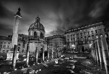 Rome Sunset Black and White Photography