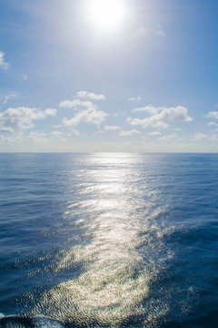 Blue horizon with Sun reflection