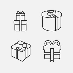 gift present wrapped set icon vector illustration for graphic design and websites