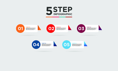 5 step infographic element. Business concept with five options and number, steps or processes. data visualization. Vector illustration.