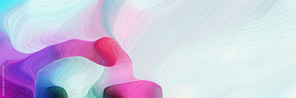 Poster horizontal colorful abstract wave background with lavender, moderate violet and teal blue colors. ca