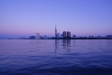 Obraz premium 福岡シーサイドももちエリア風景夜景