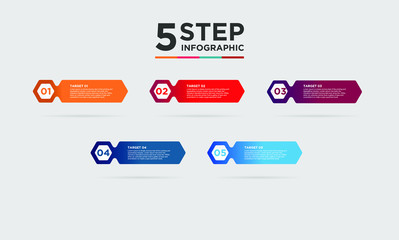 5 step infographic element. Business concept with five options and number, steps or processes. data visualization. Vector illustration.