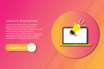Laptop & Meghaphone concept