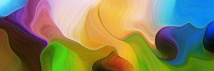 horizontaler künstlerischer bunter abstrakter wellenhintergrund mit kräftigen holz-, dunklen schiefergrauen und königsblauen farben. kann als Textur, Hintergrund oder Tapete verwendet werden © Eigens