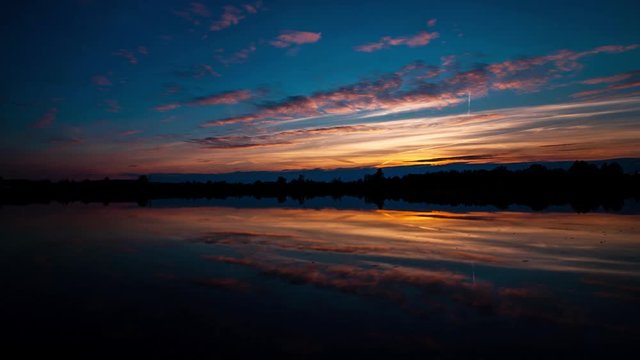 awesome long shutter lake sunset timelaps