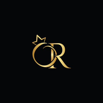 Gold creative letter R logo design template vector EPS