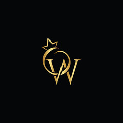 Gold creative letter W logo design template vector EPS