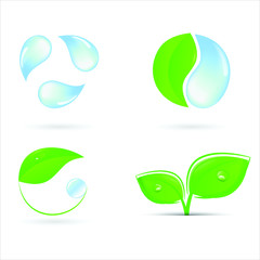 leaf and waterdrop logo