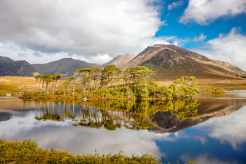 Derryclare Lough and the reflection of the twelve pines