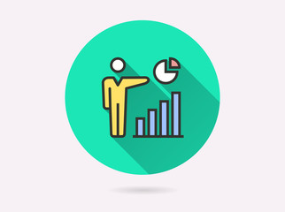 Analysis icon for graphic and web design.