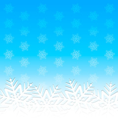 Fototapeta na wymiar Vector winter blue background made of snowflakes. Happy New Year. Abstract christmas background