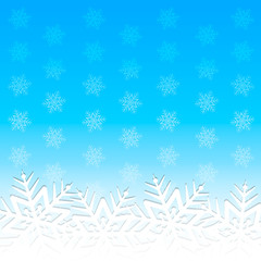 Vector winter blue background made of snowflakes. Happy New Year. Abstract christmas background