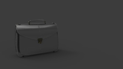 3d rendering of a leather suitcase isolated in a studio background