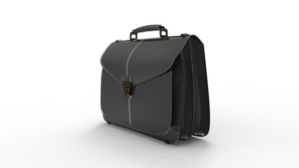 3d rendering of a leather suitcase isolated in a studio background