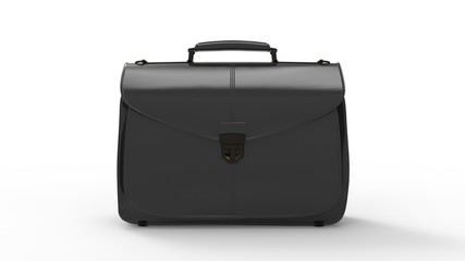 3d rendering of a leather suitcase isolated in a studio background