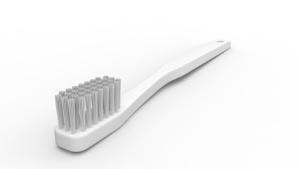 3d rendering of a white tootbrush isolated in a clean studio background
