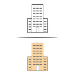 Obraz premium building office line business icon vector flat design