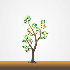 Tree with the roots vector illustration