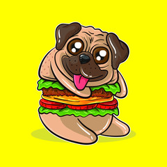 Pug Puppy Cute Burger