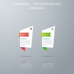 Infographic template with 2 options, workflow, process chart,Timeline infographics design vector can be used for workflow layout, diagram, annual report, web design, steps or processes. - Vector