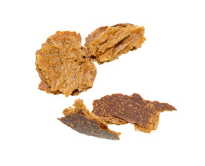 crust of rye bread on a white background