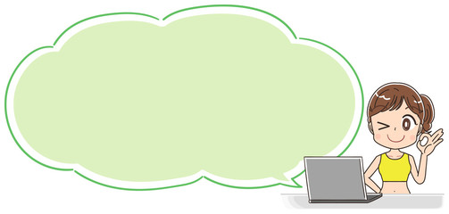 ダイエット 健康 女性 インストラクター イラスト素材