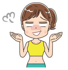 ダイエット 健康 女性 インストラクター イラスト素材