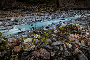 Franz Josef glacier, New Zealand - Glacial water runoff