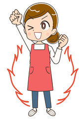 エプロン 主婦 母 イラスト