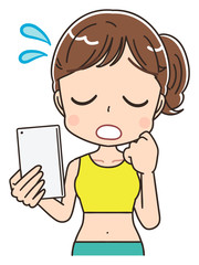 オンラインダイエット 健康 女性 インストラクター イラスト素材