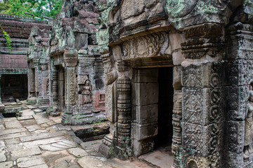 Ruins of ancient temple in angkor cambodia