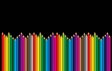 Colour pencils on background, vector design