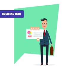 Businessmans character  vector illustration in flat design
