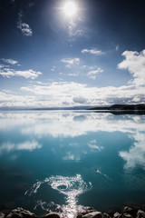 Lake Pukaki, New Zealand - Water whirlpool at Pukaki Canal Inlet