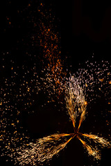 fireworks sparks on black background
