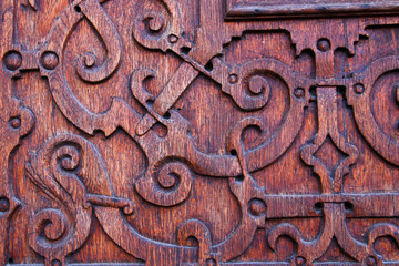 background of old grunge, medieval wooden texture. part of antique old door
